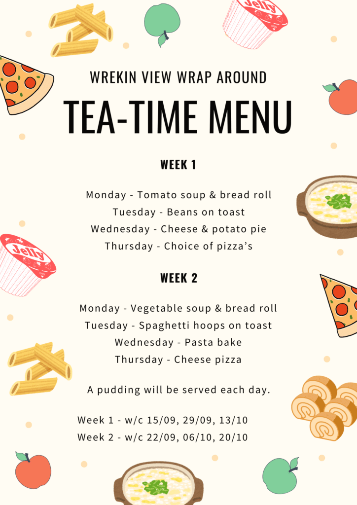 Wraparound Tea Time Menu